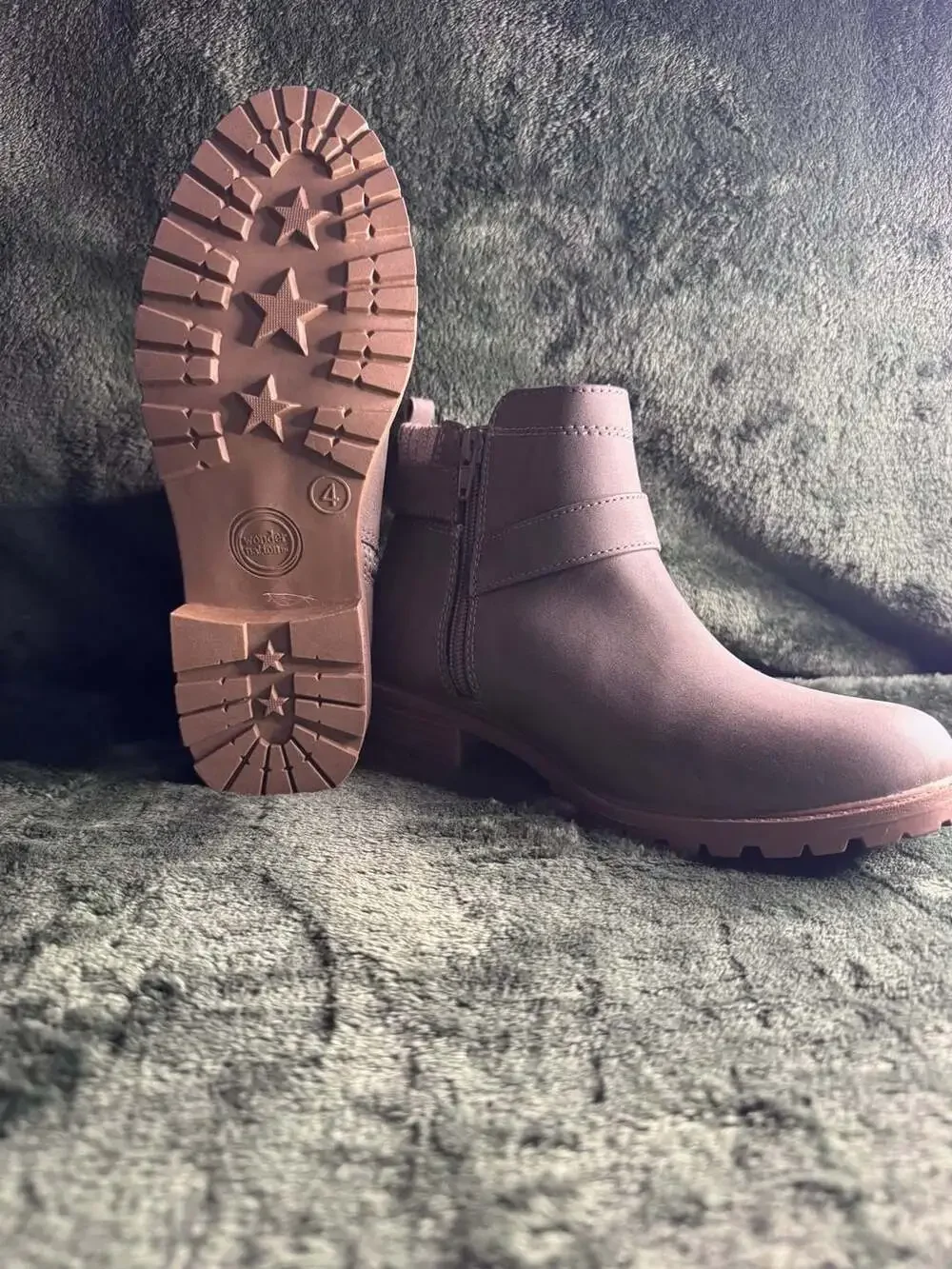 Wonder Nation Girls Sweater Knit Buckle Ankle Boot